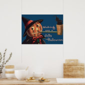 Jack O' Lantern-Kürbis-Hexenrohr Poster (Küche)