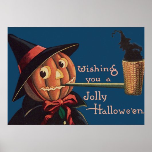 Jack O' Lantern-Kürbis-Hexenrohr Poster (Vorne)