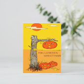 Jack O' Lantern Kürbisbaumblätter Postkarte (Stehend Vorderseite)