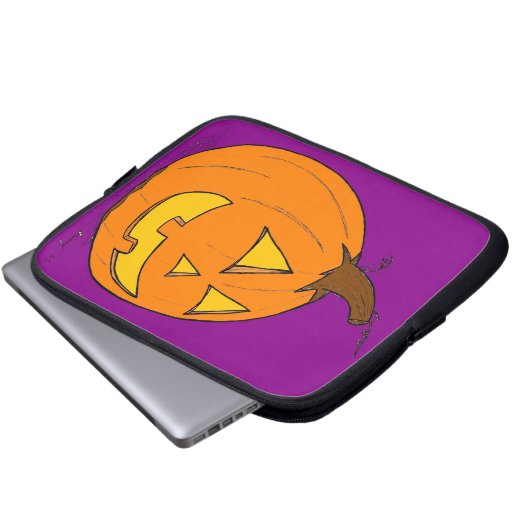 Jack o' Lantern Lila Laptop-Sieb Laptopschutzhülle (Vorne Knopf)