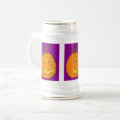 Jack o' Lantern Lila Stein Bierglas (Vorderseite Links)