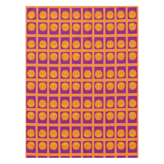 Jack o' Lantern Lila und Orangefarbene Tablette Tischdecke (Vorderseite)