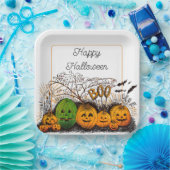 Jack-O-Lantern-Linie nach oben Pappteller (Party)