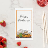 Jack-O-Lantern-Linie nach oben Serviette (Beispiel)