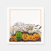 Jack-O-Lantern-Linie nach oben Serviette (Vorderseite)