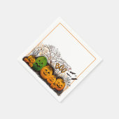 Jack-O-Lantern-Linie nach oben Serviette (Ecke)