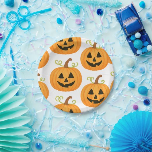 Jack-o-Lantern-Muster Pappteller (Party)
