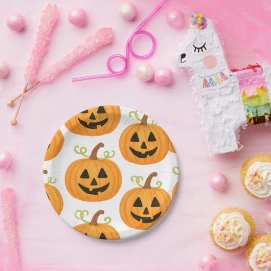 Jack-o-Lantern-Muster Pappteller (Party)