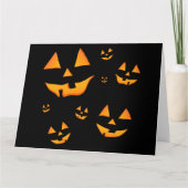 Jack-O-Lantern oder Jack O’Lantern Augen und Läche Dankeskarte (Vorderseite)