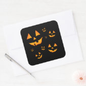 Jack-O-Lantern oder Jack O’Lantern Augen und Läche Quadratischer Aufkleber (Umschlag)