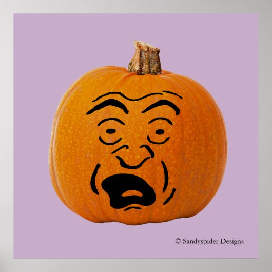 Jack o' Lantern Panikgesicht, Halloween Pumpkin Poster (Vorne)