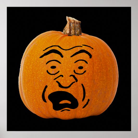 Jack o' Lantern Panikgesicht, Halloween Pumpkin Poster (Vorne)