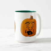 Jack o' Lantern Panikgesicht, Halloween Pumpkin Zweifarbige Tasse (VorderseiteRechts)