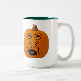 Jack o' Lantern Panikgesicht, Halloween Pumpkin Zweifarbige Tasse