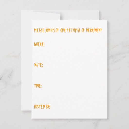 Jack O' Lantern Party Einladung (Rückseite)