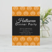 Jack-O' Lantern Pattern Halloween Party Einladung (Stehend Vorderseite)