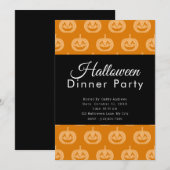 Jack-O' Lantern Pattern Halloween Party Einladung (Vorne/Hinten)