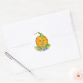 Jack-O-Lantern Pumpkin Aquarellfarbe Illustration Runder Aufkleber (Umschlag)