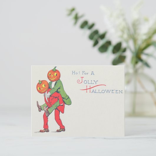 Jack O' Lantern Pumpkin Creature Piggyback Postkarte (Stehend Vorderseite)