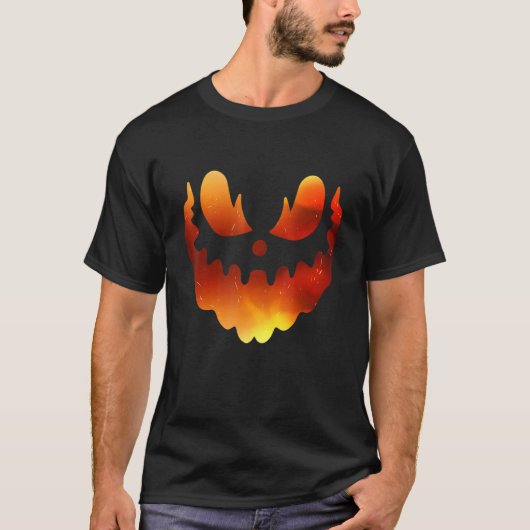 Jack O Lantern Pumpkin Face Halloween Costume T-Shirt (Vorderseite)