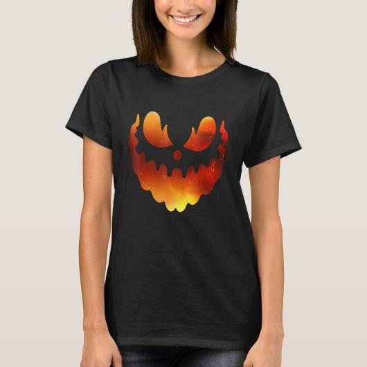 Jack O Lantern Pumpkin Face Halloween Costume T-Shirt (Vorderseite)