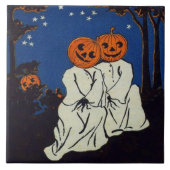Jack O' Lantern Pumpkin Ghost Costume Fliese (Vorderseite)