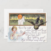 Jack O' Lantern Pumpkin Ghost Owl Goblin Postkarte (Vorne/Hinten)