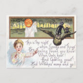 Jack O' Lantern Pumpkin Ghost Owl Goblin Postkarte (Vorderseite)