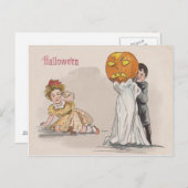 Jack O' Lantern Pumpkin Ghost Trick oder Behandlun Postkarte (Vorne/Hinten)