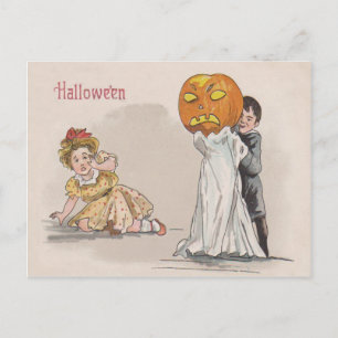 Jack O' Lantern Pumpkin Ghost Trick oder Behandlun Postkarte