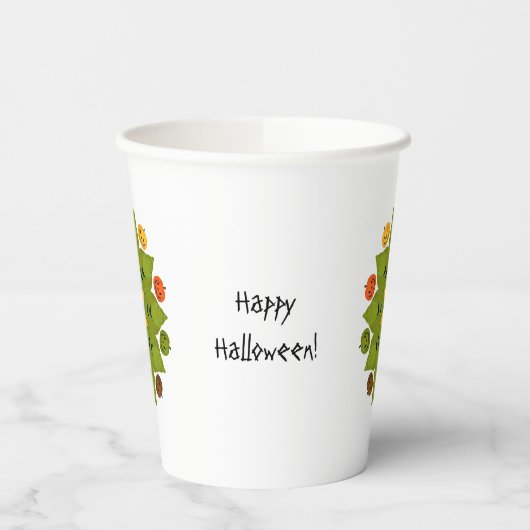 Jack-O-Lantern Pumpkin Halloween-Blume Pappbecher (Links)