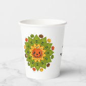 Jack-O-Lantern Pumpkin Halloween-Blume Pappbecher (Vorderseite)