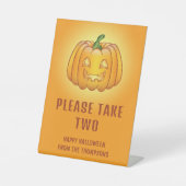 Jack-o'-Lantern Pumpkin Halloween Candy Bowl Note Sockelschild (Vorderseite)
