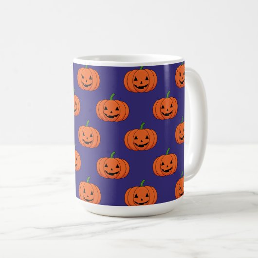 Jack-O'-Lantern Pumpkin Halloween-Muster Kaffeetasse (VorderseiteRechts)