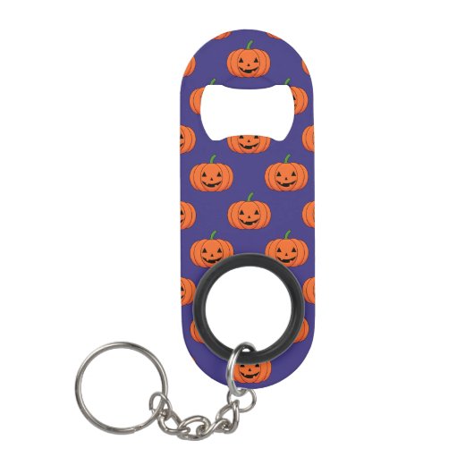 Jack-O'-Lantern Pumpkin Halloween-Muster Mini Flaschenöffner (Vorderseite)