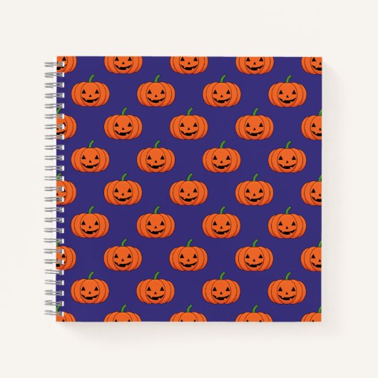 Jack-O'-Lantern Pumpkin Halloween-Muster Notizblock (Vorderseite)