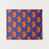 Jack-O'-Lantern Pumpkin Halloween-Muster Wandteppich (Vorderseite (Horizontal))