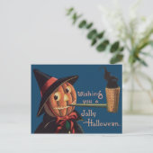 Jack O' Lantern Pumpkin Hexenkupf Postkarte (Stehend Vorderseite)