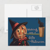 Jack O' Lantern Pumpkin Hexenkupf Postkarte (Vorne/Hinten)