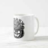 Jack-o-Lantern Pumpkin Pail Halloween Candy Kaffeetasse (VorderseiteRechts)