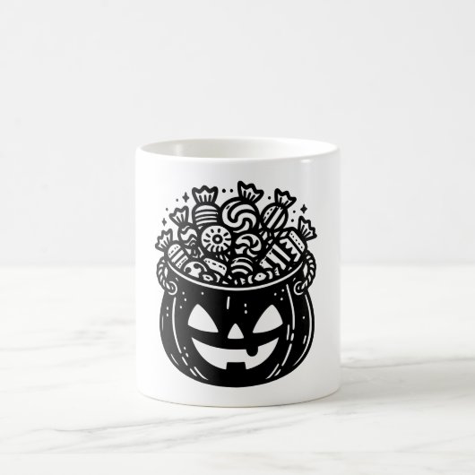 Jack-o-Lantern Pumpkin Pail Halloween Candy Kaffeetasse (Mittel)