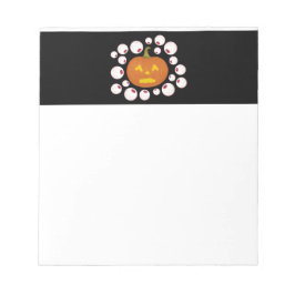 Jack-o-Lantern Pumpkin und Eyeballs im Dunkeln Notizblock