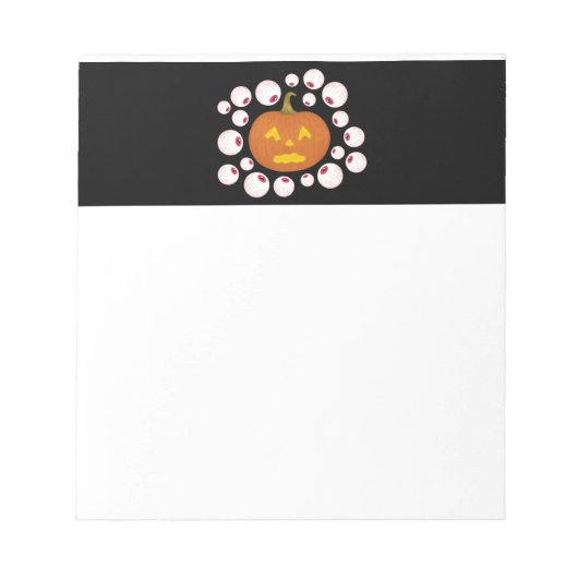 Jack-o-Lantern Pumpkin und Eyeballs im Dunkeln Notizblock (Vorderseite)
