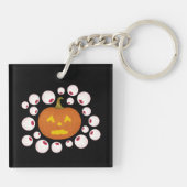 Jack-o-Lantern Pumpkin und Eyeballs im Dunkeln Schlüsselanhänger (Rückseite)