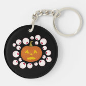 Jack-o-Lantern Pumpkin und Eyeballs im Dunkeln Schlüsselanhänger (Rückseite)