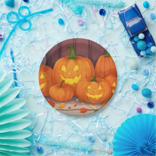 Jack-O-Lantern Pumpkins Halloween-Party Pappteller (Party)