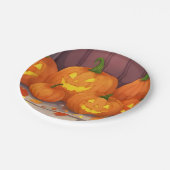 Jack-O-Lantern Pumpkins Halloween-Party Pappteller (Schrägansicht)