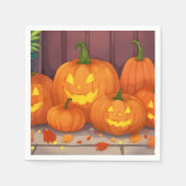 Jack-O-Lantern Pumpkins Halloween-Party Serviette (Vorderseite)