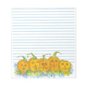 Jack-O-Lantern Pumpkins Halloween Wasserfarbe Link Notizblock (Vorderseite)