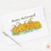 Jack-O-Lantern Pumpkins Zeichnend glückliches Hall Rechteckiger Aufkleber (Umschlag)